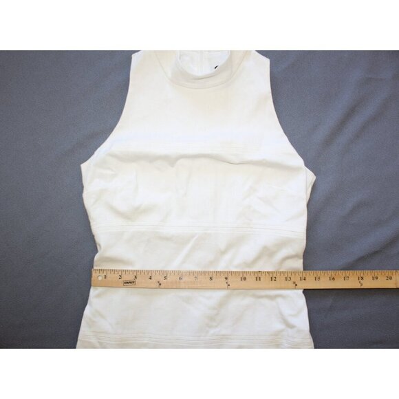 White House Black Market Head Turning Sheath White Mini Dress size 4 Career - Picture 3 of 11